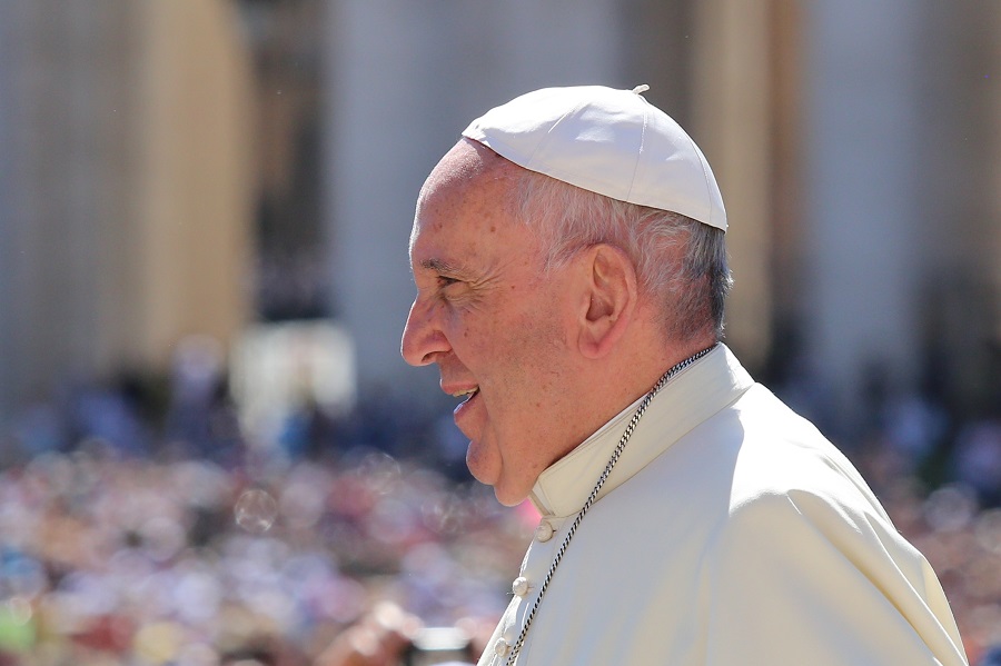 Pope Francis addresses the audience at a sermon given during his visit to Poland. Image Credit: Catholic News Agency