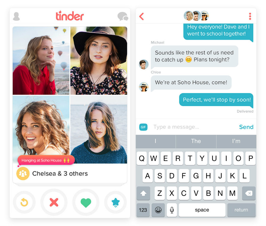 Tinder Social gives friend groups the opportunity to find other groups to hang out with or any activity they prefer doing. Image Credit: GoTinder Blog