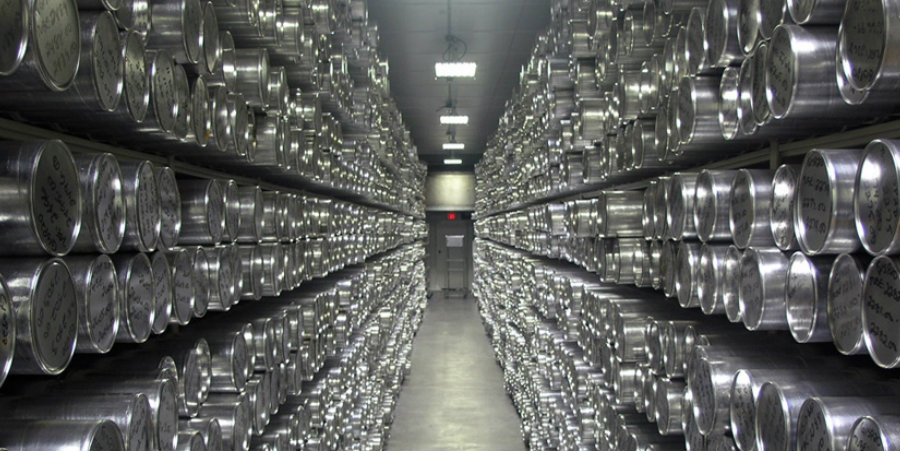 A shot from inside the National Ice Core Laboratory where thousands of ice samples await for scientists to research and analyze. Image Credit: Ice Cores