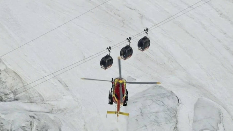 The 33 passengers who found themselves stuck in mid-air at a high altitude overnight in French Alps were all rescued by Friday morning. Photo credit: NBC News