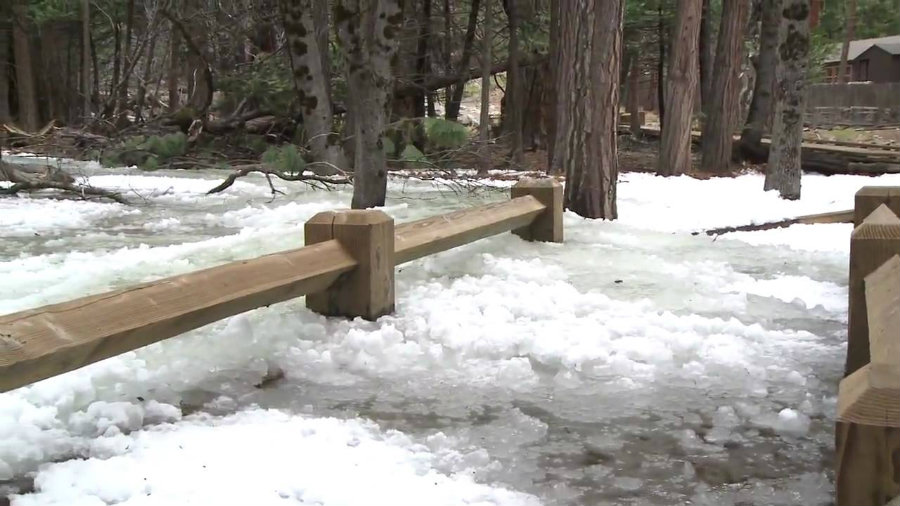 Frazil ice is a natural phenomenon of the Yosemite Valley. Photo credit: Yosemitenationalpark Youtube Chanel