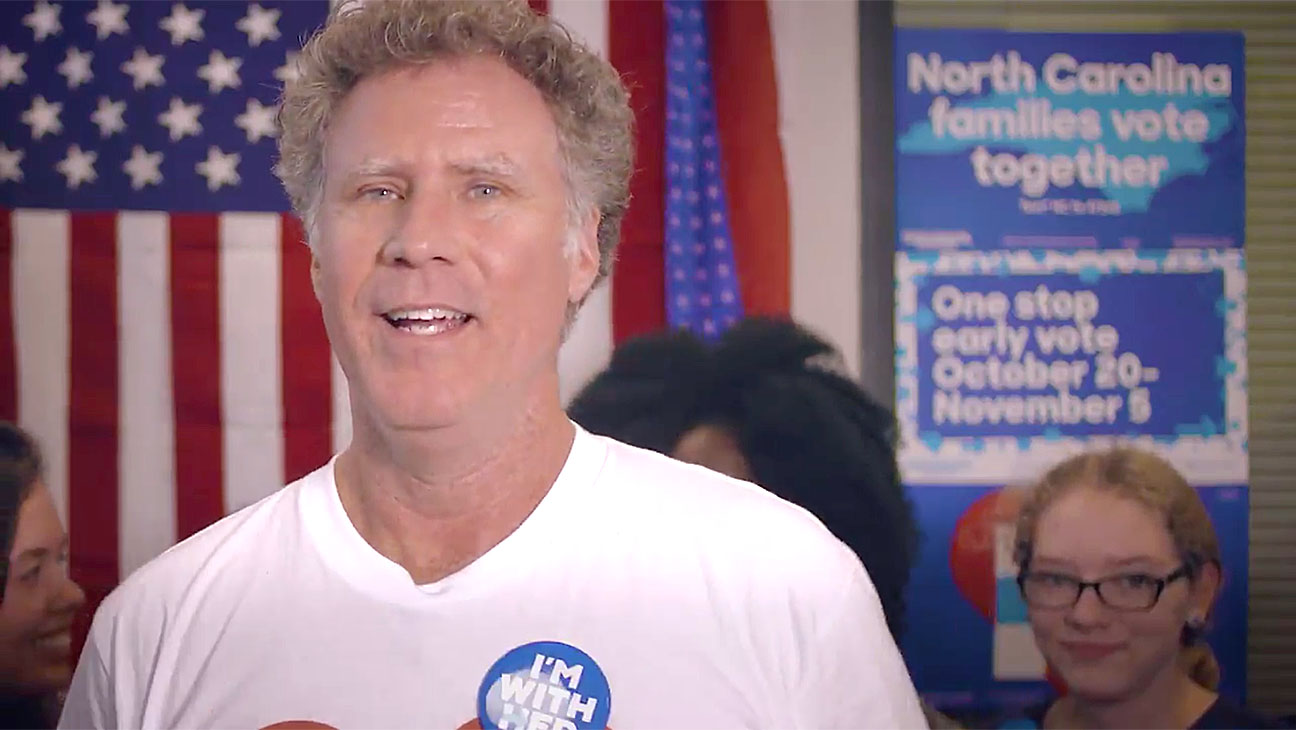 Will Ferrell reaches millennials in video for Clinton's campaign. Photo credit: Twitter / Hillary Clinton / Hollywood Reporter