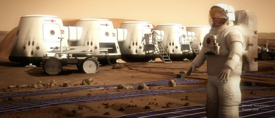 Mars One wants to land the first humans on Mars and establish a permanent human colony. Photo credit: Mars One / Vox